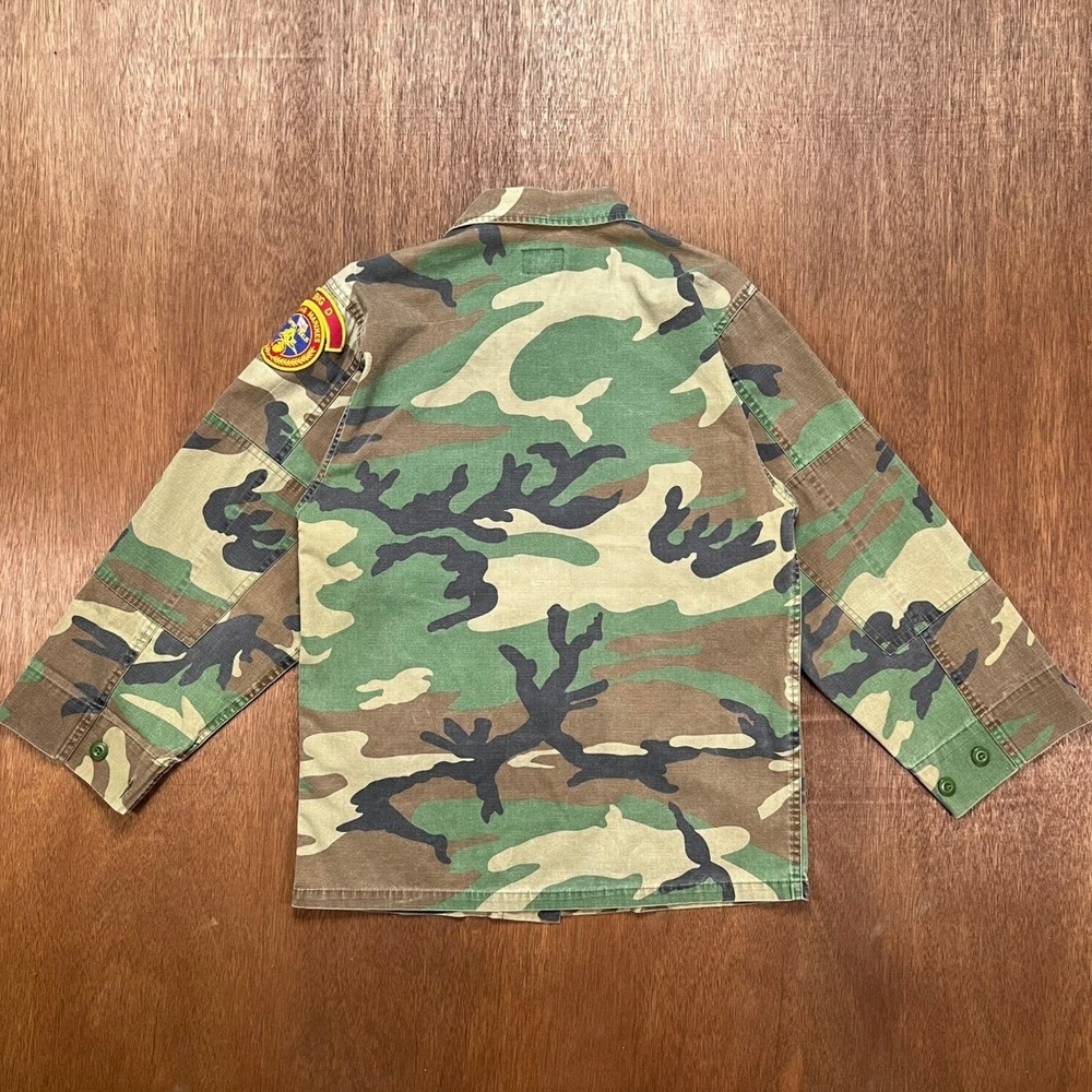 Atlanco Young Marines Woodland Camo Field Jacket Small Regular Big D Patch BDU - Picture 10 of 11